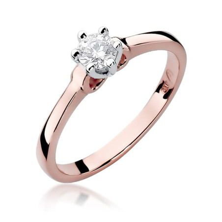 Pierścionek W296 Diament 0,30ct różowe złoto