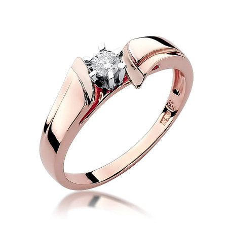 Pierścionek W300 Diament 0,12ct różowe złoto