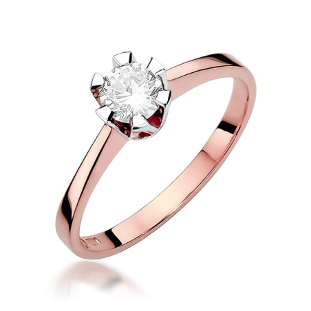 Pierścionek W319 Diament 0,50ct różowe złoto