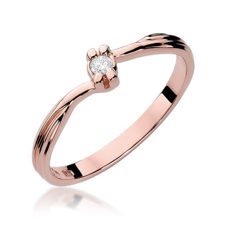 Pierścionek W324 Diament 0,04ct różowe złoto
