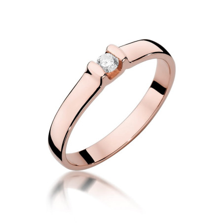 Pierścionek W334 Diament 0,09ct różowe złoto
