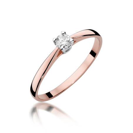 Pierścionek W335 Diament 0,15ct różowe złoto
