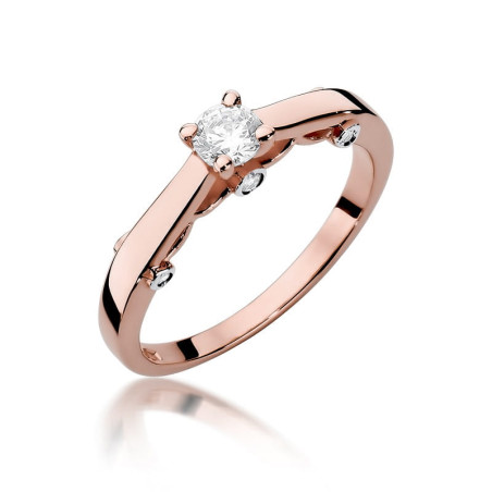 Pierścionek W342 Diament 0,23ct różowe złoto