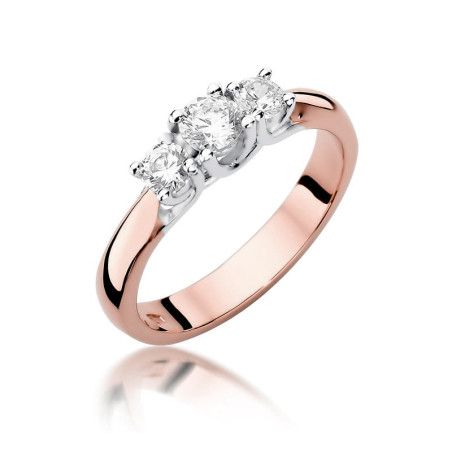 Pierścionek W344 Diament 0,25ct różowe złoto