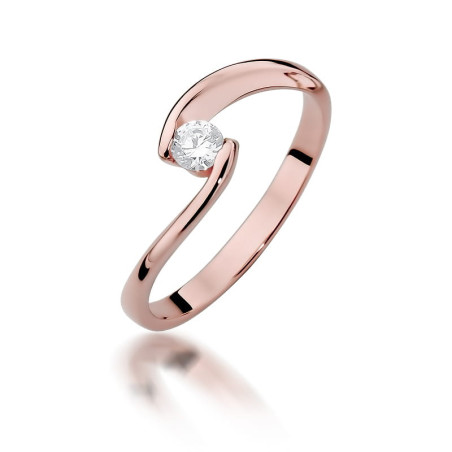 Pierścionek W366 Diament 0,15ct różowe złoto