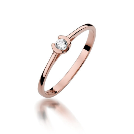 Pierścionek W370 Diament 0,09ct różowe złoto