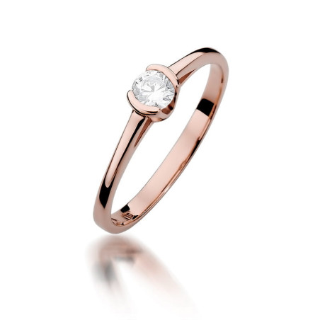 Pierścionek W375 Diament 0,23ct różowe złoto