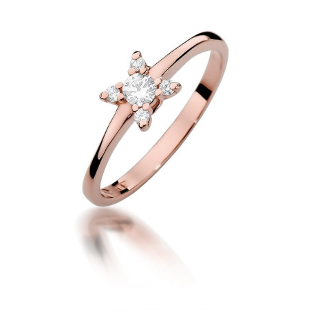 Pierścionek W376 Diament 0,13ct różowe złoto