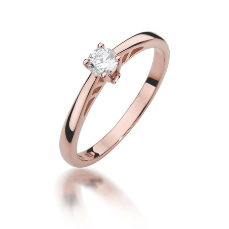 Pierścionek W394 Diament 0,24ct różowe złoto
