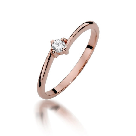 Pierścionek W395 Diament 0,09ct różowe złoto