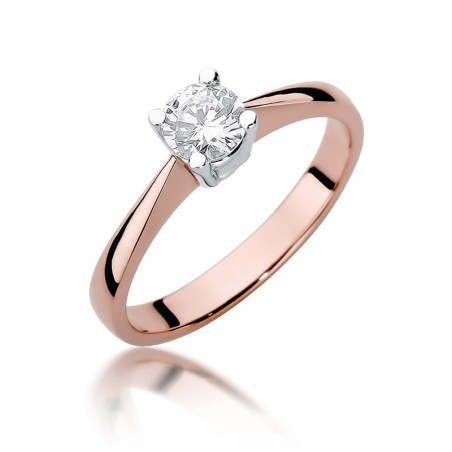 Pierścionek W404 Diament 0,50ct różowe złoto