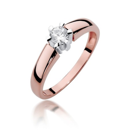 Pierścionek W405 Diament 0,23ct różowe złoto
