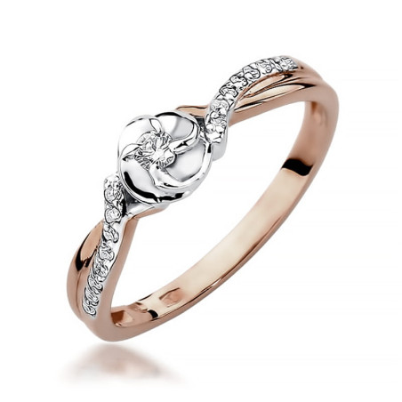 Pierścionek W420 Diament 0,04ct różowe złoto