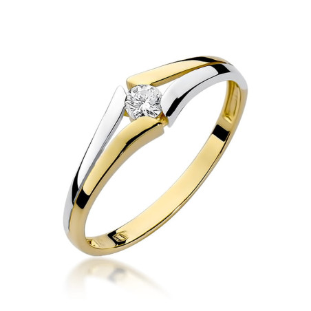 Pierścionek W207 Diament 0,08ct żółte złoto