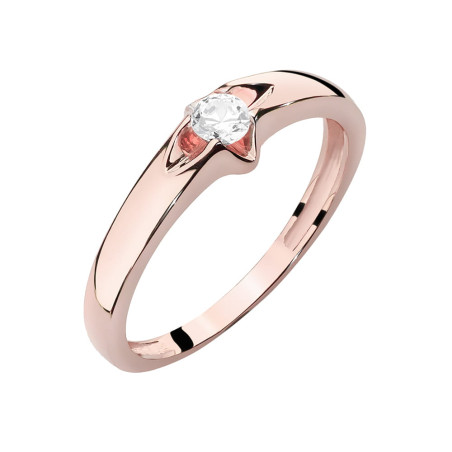 Pierścionek W436 Diament 0,12ct różowe złoto