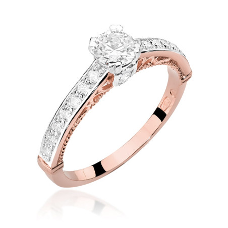 Pierścionek W439 Diament 0,30ct różowe złoto