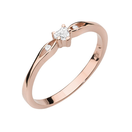 Pierścionek W445 Diament 0,10ct różowe złoto