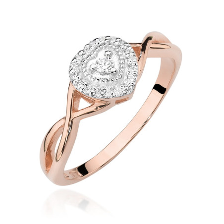 Pierścionek W458 Diament 0,04ct różowe złoto