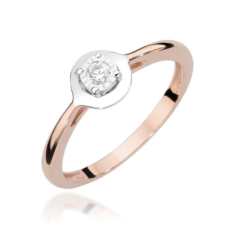 Pierścionek W472 Diament 0,08ct różowe złoto