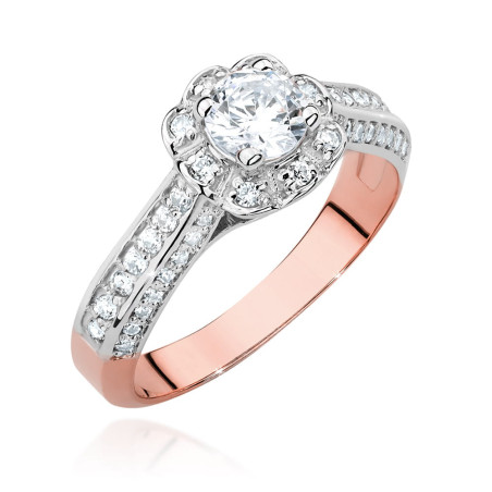 Pierścionek W495 Diament 0,50ct różowe złoto