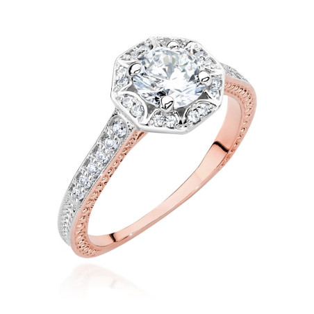 Pierścionek W498 Diament 0,70ct różowe złoto