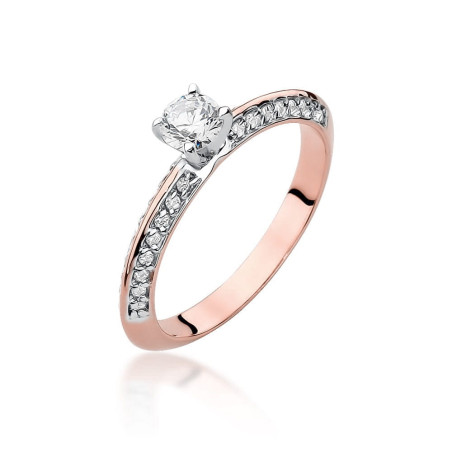 Pierścionek W518 Diament 0,30ct różowe złoto