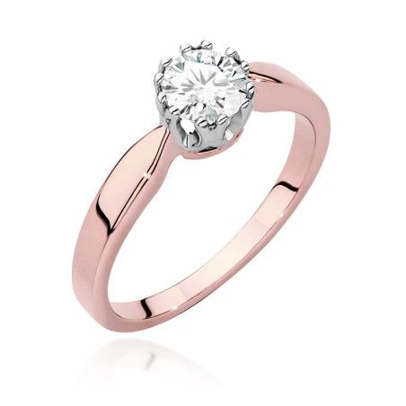 Pierścionek W541 Diament 0,50ct różowe złoto