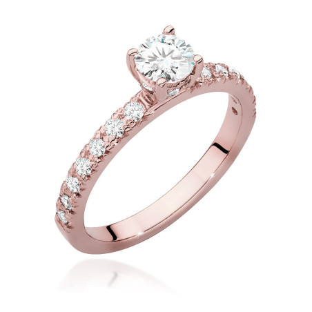 Pierścionek W546 Diament 0,40ct różowe złoto