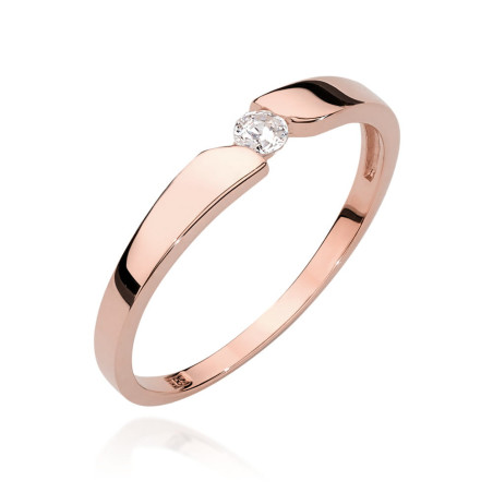 Pierścionek W554 Diament 0,08ct różowe złoto