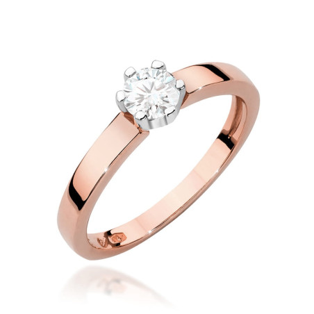 Pierścionek W562 Diament 0,25ct różowe złoto