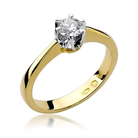 Pierścionek W220B Diament 0,30ct żółte złoto
