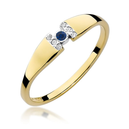 Pierścionek W321 Szafir 0,05ct żółte złoto