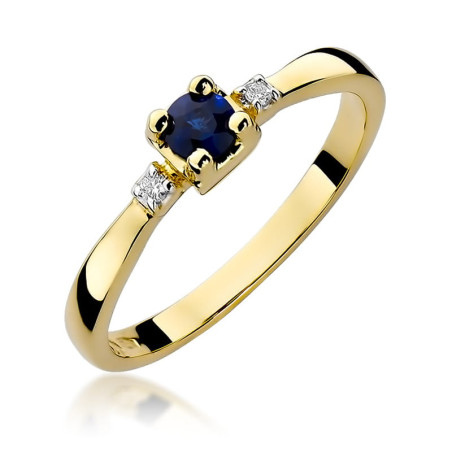 Pierścionek W323 Szafir 0,30ct żółte złoto