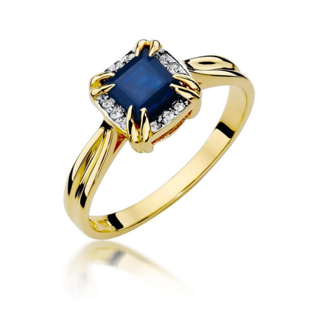 Pierścionek W358 Szafir 0,70ct żółte złoto