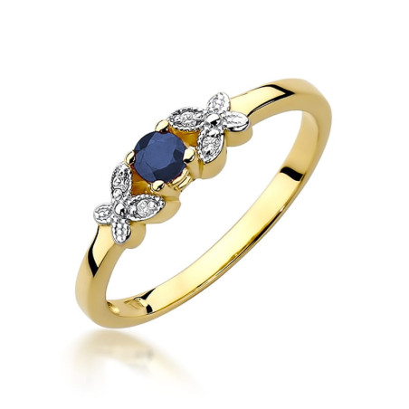 Pierścionek W414 Szafir 0,15ct żółte złoto
