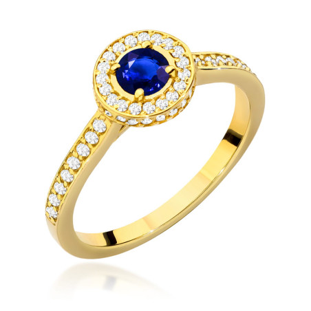 Pierścionek W559 Szafir 0,30ct żółte złoto
