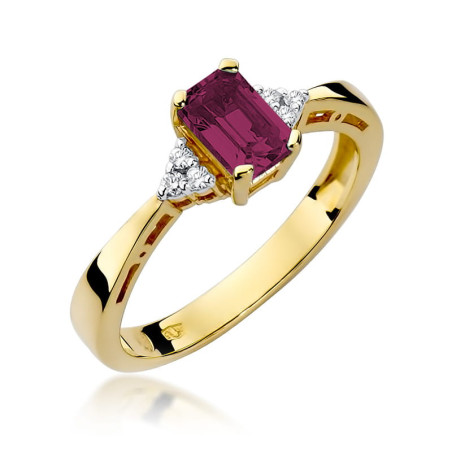 Pierścionek W002 Rubin 0,80ct żółte złoto