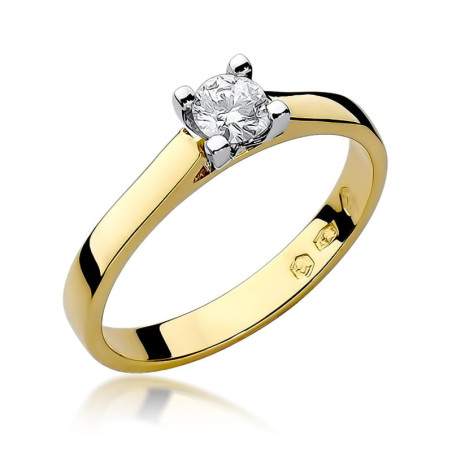 Pierścionek W221B Diament 0,20ct żółte złoto