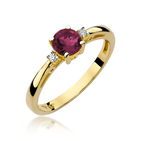 Pierścionek W010 Rubin 0,60ct żółte złoto