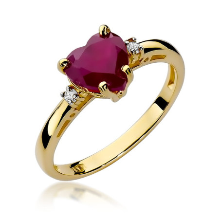 Pierścionek W012 Rubin 1,70ct żółte złoto