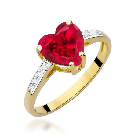 Pierścionek W031 Rubin 1,70ct żółte złoto