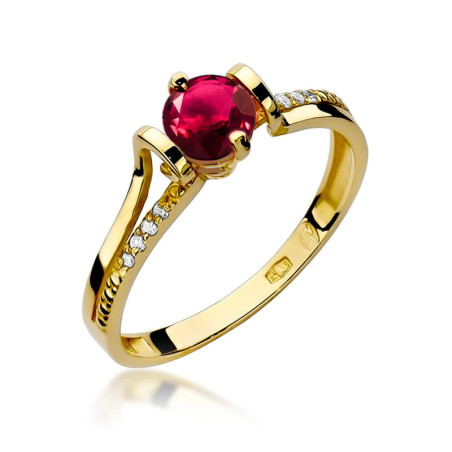 Pierścionek W102 Rubin 0,60ct żółte złoto