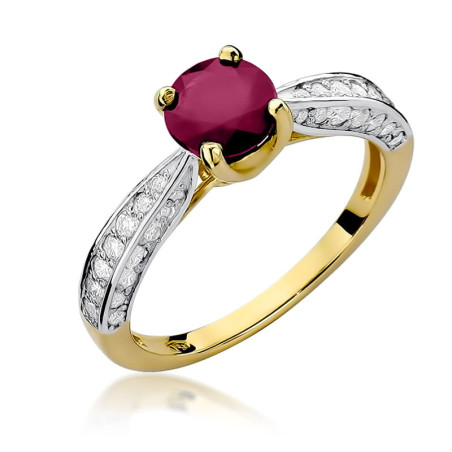 Pierścionek W206 Rubin 1,20ct żółte złoto