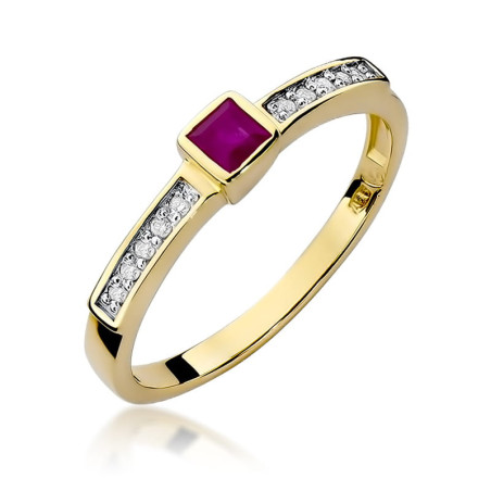 Pierścionek W327 Rubin 0,20ct żółte złoto