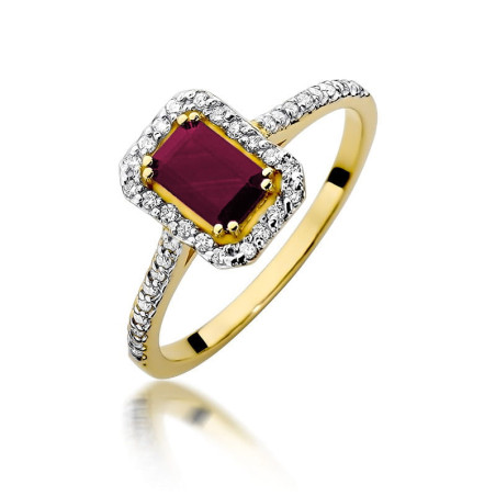 Pierścionek W403 Rubin 0,80ct żółte złoto