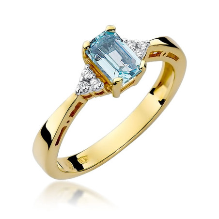 Pierścionek W002 Topaz 0,60ct żółte złoto