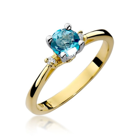 Pierścionek W017 Topaz 0,50ct żółte złoto