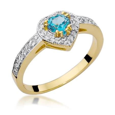 Pierścionek W046 Topaz 0,50ct żółte złoto