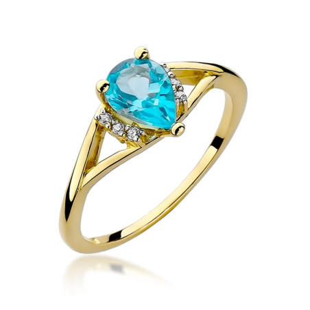 Pierścionek W099 Topaz 0,90ct żółte złoto