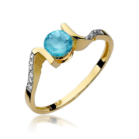 Pierścionek W120 Topaz 0,50ct żółte złoto